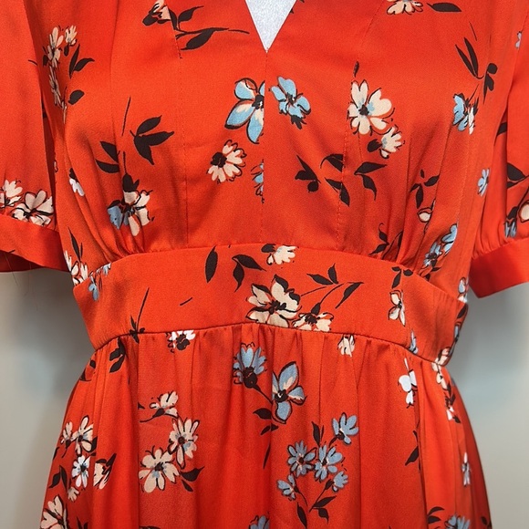 Jill Jill Stuart Floral-Print V-Neck Puff Sleeve Mini Dress Size 4 - Picture 8 of 15